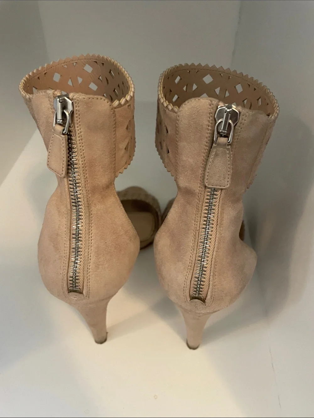 Prada heels Nude Laser-Cut Ankle Strap Stiletto Sandals